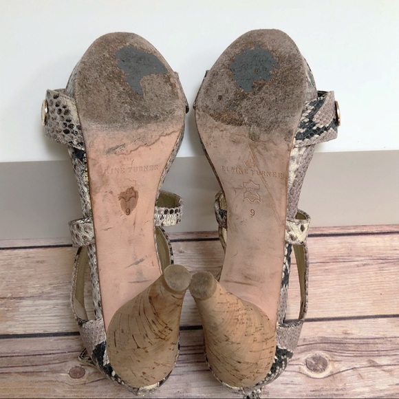 Elaine Turner “Claudia” Python snake print heels - Picture 8 of 8